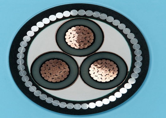 Θωρακισμένο καλώδιο τρία πυρήνων χαλύβδινων συρμάτων πολυ θήκη πυρήνων LLDPE/LSHF